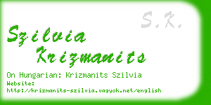 szilvia krizmanits business card